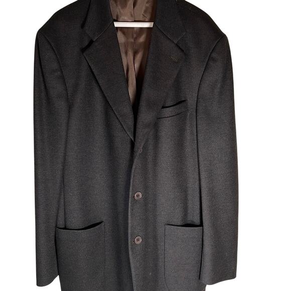 Brooks Brothers 3 Button black overcoat 44 long - Picture 1 of 6